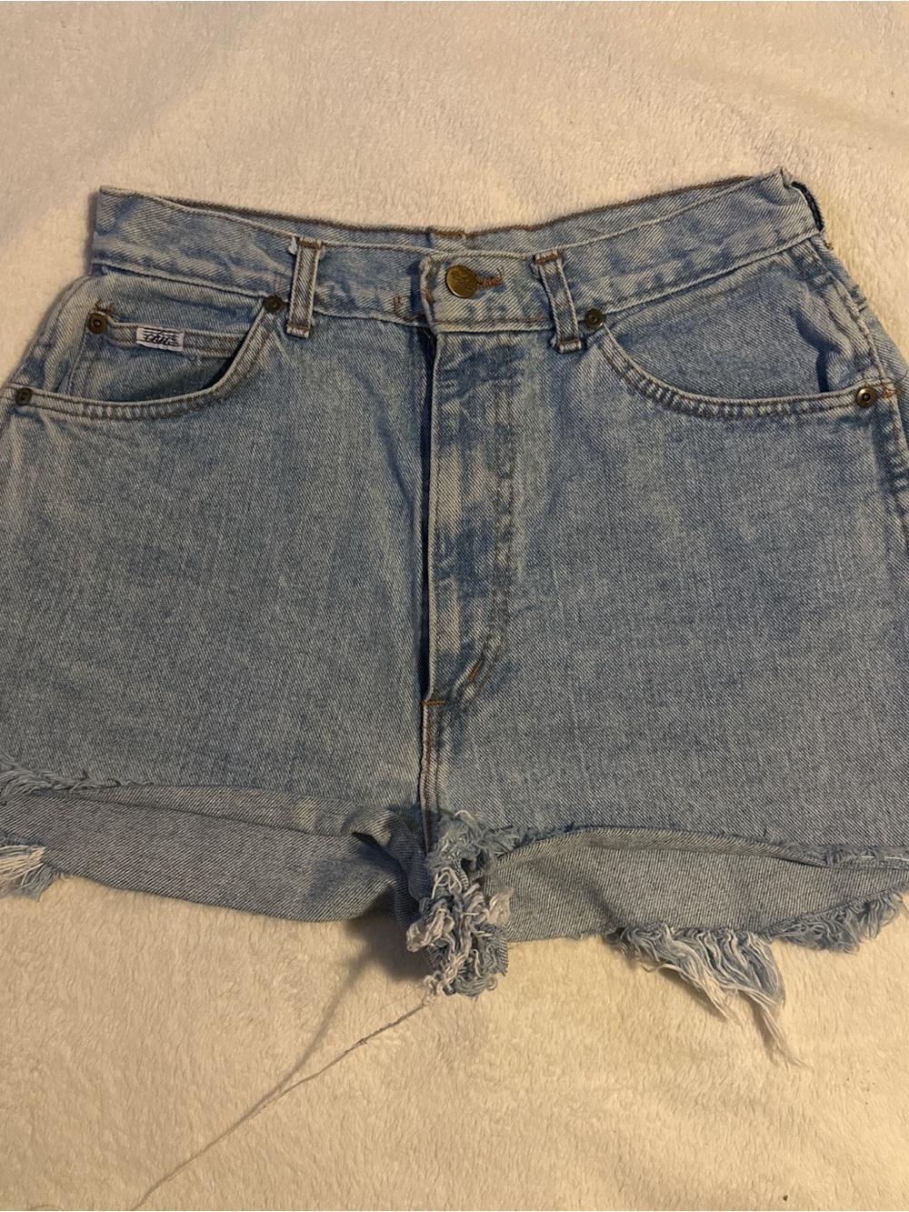 Vintage chic Light Blue High-Waist Denim Shorts